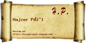 Hajzer Pál névjegykártya